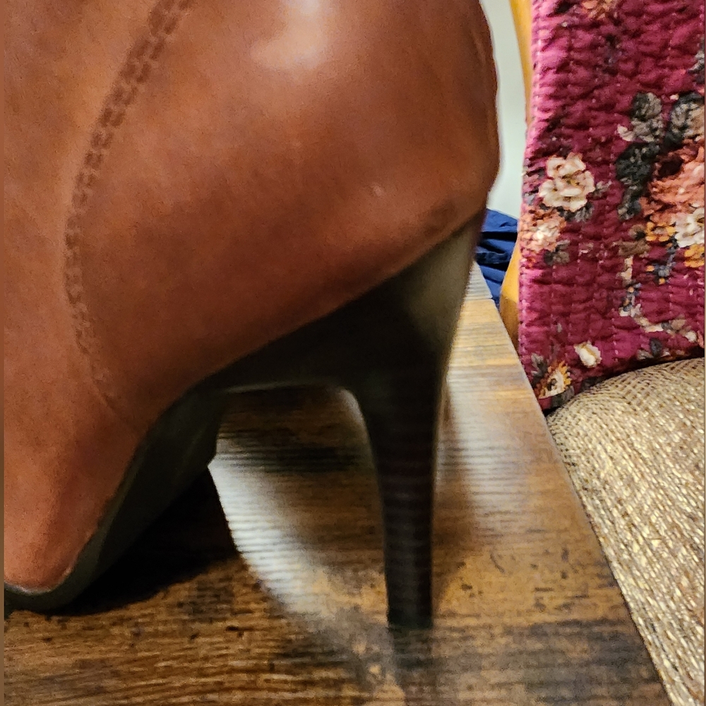 Harley Davidson Ankle Boots Ombre Brown Stilettos Ankle O Ring Buckle Pointed - Picture 14 of 16